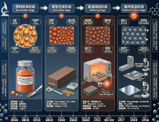 碳化硅陶瓷从粉体到成品的全流程